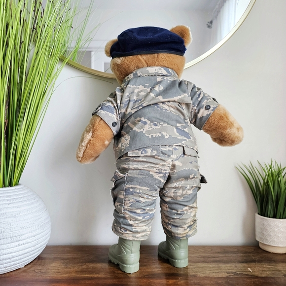 Bear Force of America 21" USAF Air Force Military Teddy Bear 1989 Ira Green Camo - Picture 4 of 11